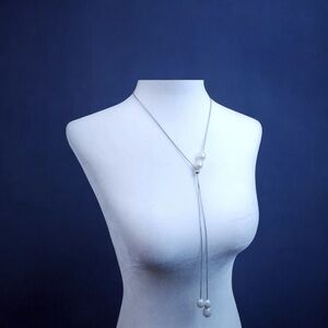 Chico’s Pearl Y-Necklace | Adjustable Lariat Style | NWT